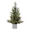 2.5ft. Pre-Lit Fraser Fir Artifical Christmas Tree in Wooden Pot, Warm White LED Lights